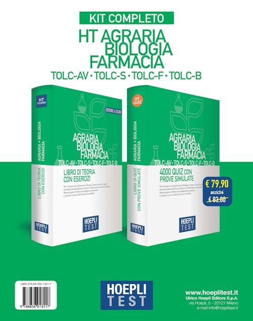 KIT COMPLETO Agraria Biologia Farmacia TOLC-AV TOLC-S TOLC-F TOLC-B