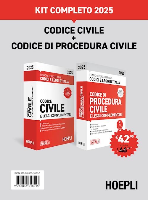 Kit completo Codice civile e Codice di procedura civile 2025