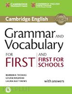 hashemi luoise; thomas barbara - cambridge grammar for first certificate. with answers. per le scuole superiori.