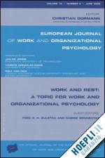 zijlstra fred r h (curatore); sonnentag sabine (curatore) - work and rest: a topic for work and organizational psychology