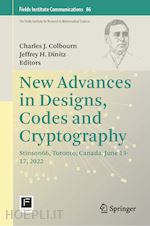 colbourn charles j. (curatore); dinitz jeffrey h. (curatore) - new advances in designs, codes and cryptography