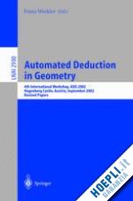winkler franz (curatore) - automated deduction in geometry