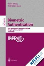 zhang david y. (curatore); jain anil k. (curatore) - biometric authentication