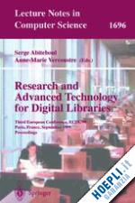 abiteboul serge (curatore); vercoustre anne-marie (curatore) - research and advanced technology for digital libraries