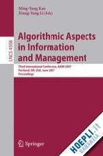 kao ming-yang (curatore); li xiang-yang (curatore) - algorithmic aspects in information and management
