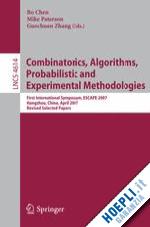 chen bo (curatore); paterson mike (curatore); zhang guochuan (curatore) - combinatorics, algorithms, probabilistic and experimental methodologies