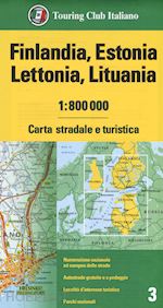Image of FINLANDIA ESTONIA LETTONIA LITUANIA CARTA STRADALE E TURISTICA TCI 2019