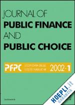 da empoli domenico - journal of public finance and public choice. economia delle scelte pubbliche (2002). vol. 1