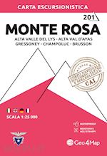 Image of MONTE ROSA CARTA ESCURSIONISTICA N. 201 SCALA 1:25.000