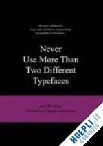 aa.vv. - never use more than two different typefaces