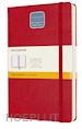 Expanded notebook. Large, ruled, hard cover, scarlet red