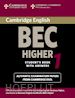 AA.VV. - CAMBRIDGE ENGLISH BUSINESS CERTIFICATE. HIGHER 1 STUDENT'S BOOK WITH ANSWERS