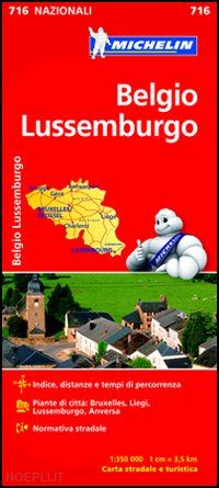 aa.vv. - belgio e lussemburgo carta stradale michelin 2012 n.716