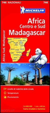 aa.vv. - africa centro e sud madagascar carta stradale e turistica michelin 2012 n.746