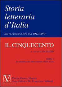 da pozzo g.(curatore) - storia letteraria d'italia. il cinquecento
