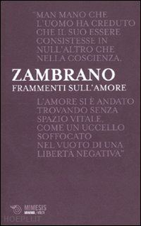 zambrano maria; maruzzella s. (curatore) - frammenti sull'amore