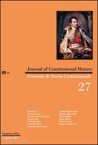 lacchè l.(curatore) - giornale di storia costituzionale. ediz. italiana e inglese. vol. 27