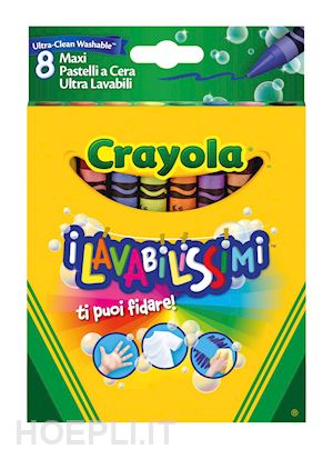 Crayola 11276 Merchandising Crayola Lavabilissimi 8 Maxi Pastelli A Cera Lavabili 