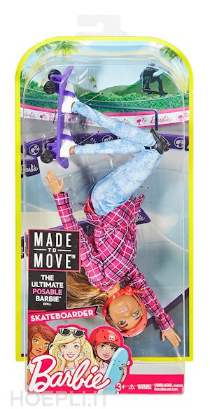 Mattel Dvf70 - Barbie - Snodata - Sport - Skateboard - | Mattel 10/2018 