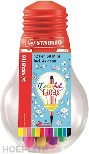 Stabilo: Pen 68 Mini Colorful Ideas Astuccio Con 12 Pennarelli - 668/12-06