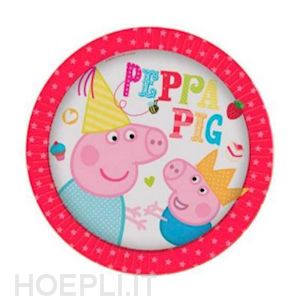  - peppa pig - party time - 8 piatti 18 cm
