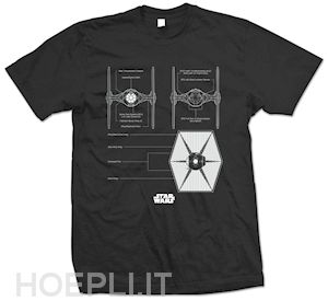  - star wars: tie fighter nero (t-shirt unisex tg. s)