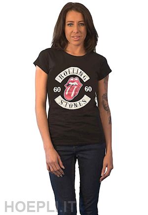  - rolling stones (the): sixty biker tongue (suede flock) (t-shirt unisex tg. s)