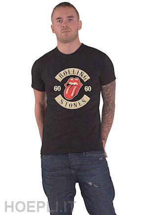  - rolling stones (the): sixty biker tongue (suede flock) (t-shirt unisex tg. l)