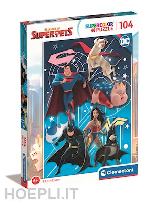  - dc comics: clementoni - puzzle made in italy superpets 104 pz