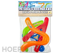  - teorema: teo's - frisbee e boomerang 4 pz colorati - busta