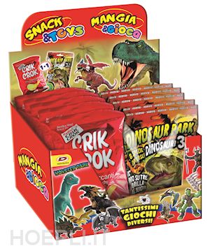  - snack & toys (patatina crik crok + gioco dinosauri/draghi/warriors) espositore 6 pz