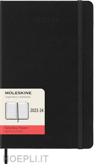  - moleskine: agenda 18 mesi giornaliera lg copertina rigida nero 2024