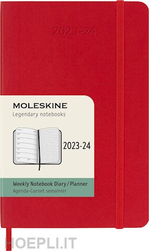  - moleskine: agenda 18 mesi settimanale pk copertina morbida rosso 2024