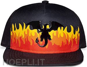  - pokemon: charizard men's snapback cap black (cappellino)