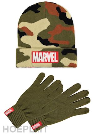  - marvel: men's core logo giftset (beanie & knitted gloves) (set berretto+guanti)
