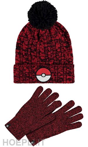  - pokemon: men's giftset beanie & knitted gloves multicolor (set berretto+guanti)