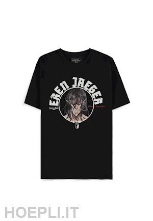  - attack on titan: eren jaeger - black (t-shirt unisex tg. l)