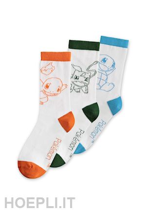  - pokemon: crew - multicolor (socks 3 pack / calzini unisex tg. 39/42)