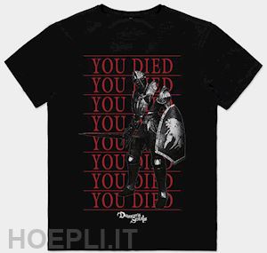  - demon's souls: you died knight black (t-shirt unisex tg. s)