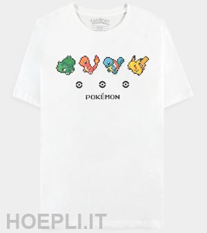  - pokemon: starters white (t-shirt unisex tg. s)