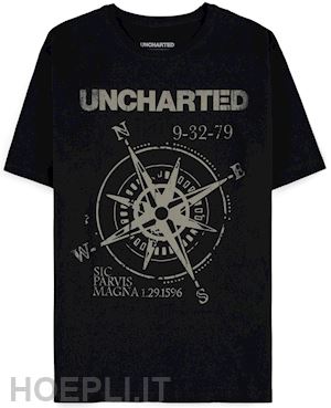  - uncharted: men's short sleeved black (t-shirt unisex tg. s)
