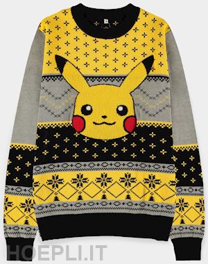  - pokemon: pikachu christmas jumper multicolor (maglione unisex tg. l)
