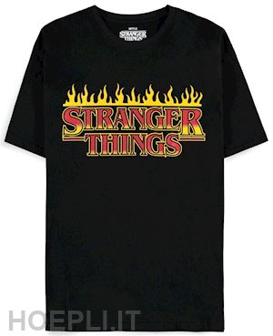  - stranger things: fire logo black (t-shirt unisex tg. m)