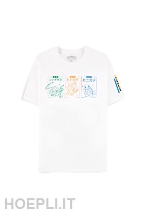  - pokemon: starters white (t-shirt unisex tg. l)