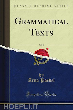 arno poebel - grammatical texts