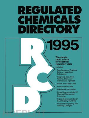 mavroidis petros c. (curatore); palmeter n. david (curatore) - regulated chemicals directory 1995