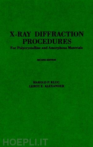 klug hp - x ray diffraction procedures and amorphous materials 2e