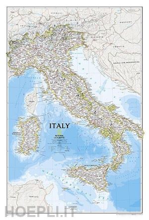 aa.vv. - italia carta politica anticata con aste 59 x 86