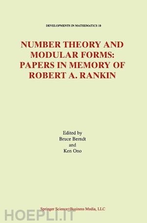 berndt bruce c. (curatore); ono ken (curatore) - number theory and modular forms