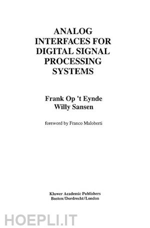 op 't eynde frank; sansen willy m.c. - analog interfaces for digital signal processing systems